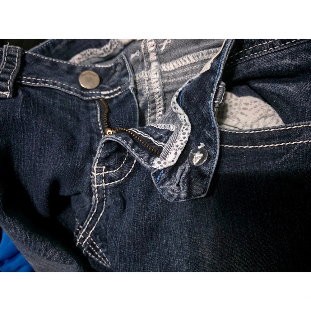 Red Camel Womens Blue Denim Jeans Rhinestone Embellished Pockets Bootcut Size 9‎ - Picture 10 of 12